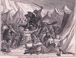 Robert van Normandië verzamelt de kruisvaarders, 1097 door Francois Edouard Zier